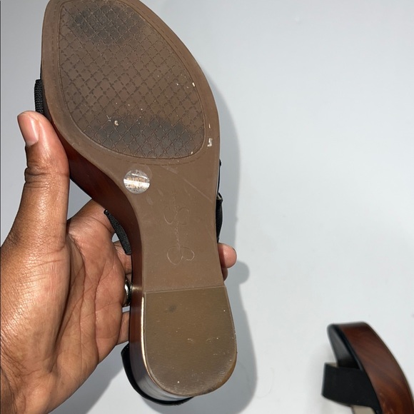 Jessica Simpson Black and Brown Wedge Sandals - Picture 10 of 10